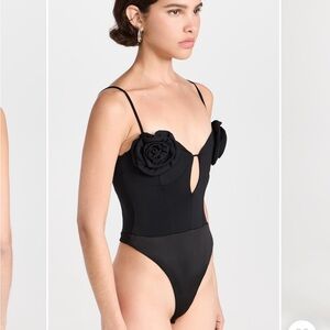 AFRM
Tartine Seamed Thong Bodysuit with Rosette Bust